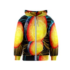 Cross Section Earth Field Lines Geomagnetic Hot Kids  Zipper Hoodie by Mariart