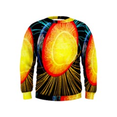 Cross Section Earth Field Lines Geomagnetic Hot Kids  Sweatshirt by Mariart