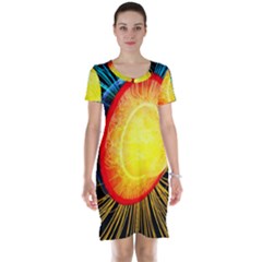 Cross Section Earth Field Lines Geomagnetic Hot Short Sleeve Nightdress by Mariart