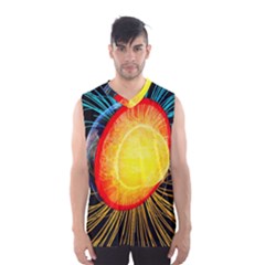 Cross Section Earth Field Lines Geomagnetic Hot Men s Basketball Tank Top by Mariart