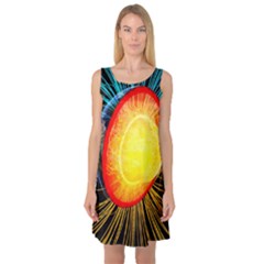 Cross Section Earth Field Lines Geomagnetic Hot Sleeveless Satin Nightdress by Mariart