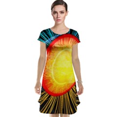 Cross Section Earth Field Lines Geomagnetic Hot Cap Sleeve Nightdress by Mariart