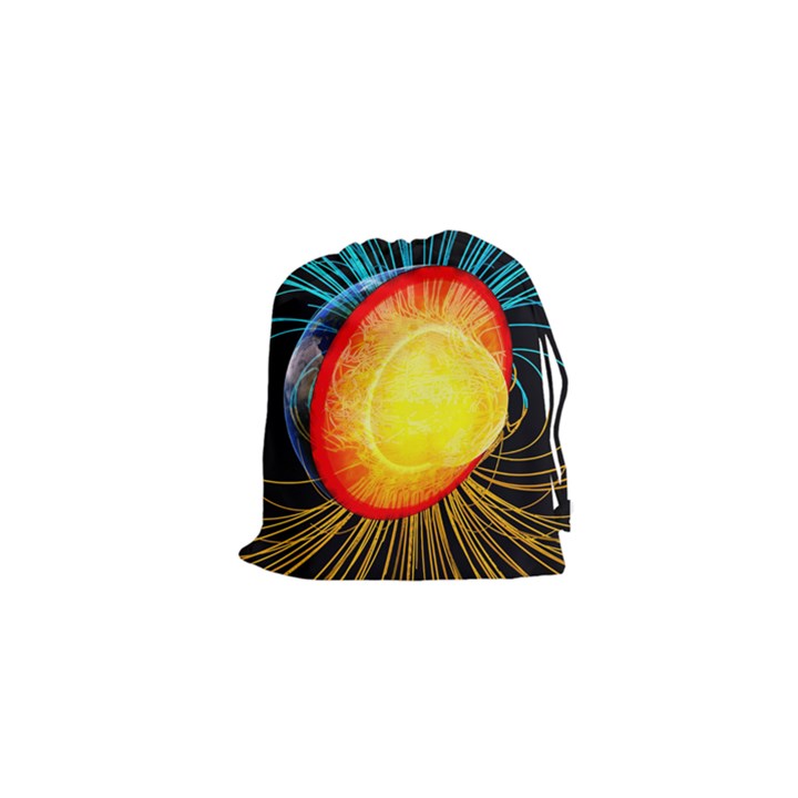 Cross Section Earth Field Lines Geomagnetic Hot Drawstring Pouches (XS) 