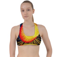 Cross Section Earth Field Lines Geomagnetic Hot Criss Cross Racerback Sports Bra by Mariart