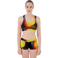 Cross Section Earth Field Lines Geomagnetic Hot Work It Out Sports Bra Set by Mariart