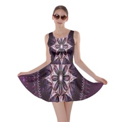 Flower Twirl Star Space Purple Skater Dress by Mariart