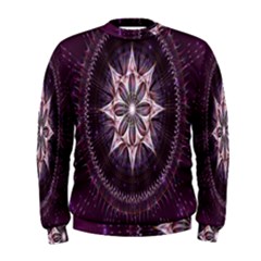 Flower Twirl Star Space Purple Men s Sweatshirt