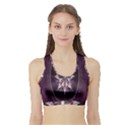 Flower Twirl Star Space Purple Sports Bra with Border View1