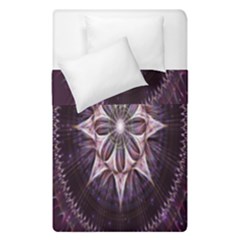 Flower Twirl Star Space Purple Duvet Cover Double Side (single Size) by Mariart