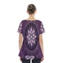 Flower Twirl Star Space Purple Skirt Hem Sports Top View2