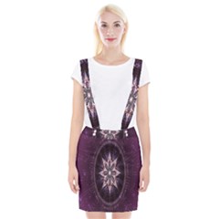 Flower Twirl Star Space Purple Braces Suspender Skirt by Mariart