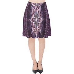 Flower Twirl Star Space Purple Velvet High Waist Skirt