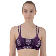 Flower Twirl Star Space Purple Line Them Up Sports Bra