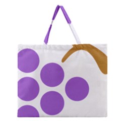 Fruit Grape Purple Zipper Large Tote Bag