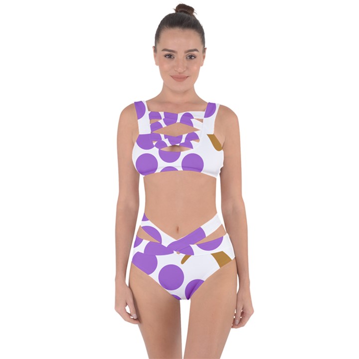 Fruit Grape Purple Bandaged Up Bikini Set 