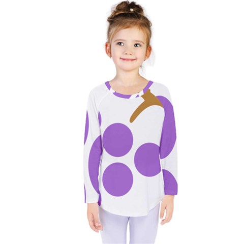 Fruit Grape Purple Kids  Long Sleeve Tee by Mariart