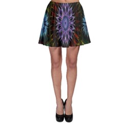 Flower Stigma Colorful Rainbow Animation Gold Space Skater Skirt by Mariart