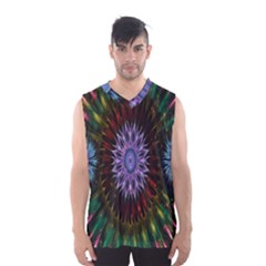 Flower Stigma Colorful Rainbow Animation Gold Space Men s Basketball Tank Top by Mariart