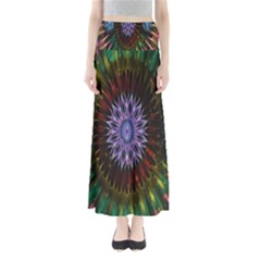 Flower Stigma Colorful Rainbow Animation Gold Space Full Length Maxi Skirt by Mariart