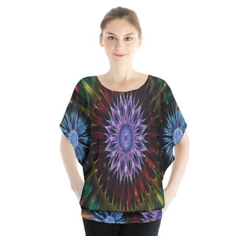 Flower Stigma Colorful Rainbow Animation Gold Space Blouse by Mariart