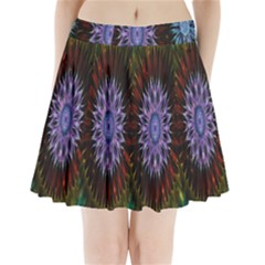 Flower Stigma Colorful Rainbow Animation Gold Space Pleated Mini Skirt by Mariart