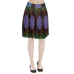 Flower Stigma Colorful Rainbow Animation Gold Space Pleated Skirt by Mariart