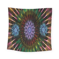 Flower Stigma Colorful Rainbow Animation Gold Space Square Tapestry (small) by Mariart