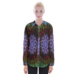 Flower Stigma Colorful Rainbow Animation Gold Space Womens Long Sleeve Shirt