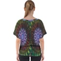 Flower Stigma Colorful Rainbow Animation Gold Space V-Neck Dolman Drape Top View2