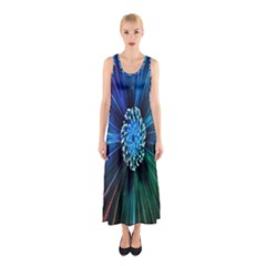 Flower Stigma Colorful Rainbow Animation Space Sleeveless Maxi Dress by Mariart