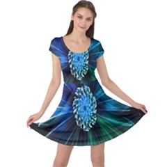 Flower Stigma Colorful Rainbow Animation Space Cap Sleeve Dress by Mariart