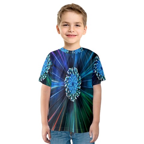 Flower Stigma Colorful Rainbow Animation Space Kids  Sport Mesh Tee by Mariart