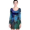 Flower Stigma Colorful Rainbow Animation Space Long Sleeve Velvet Bodycon Dress View1