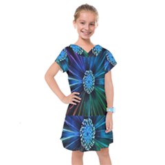 Flower Stigma Colorful Rainbow Animation Space Kids  Drop Waist Dress by Mariart