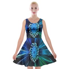 Flower Stigma Colorful Rainbow Animation Space Velvet Skater Dress by Mariart