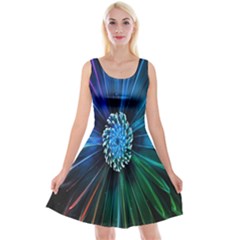 Flower Stigma Colorful Rainbow Animation Space Reversible Velvet Sleeveless Dress