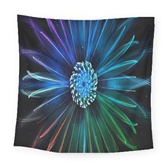 Flower Stigma Colorful Rainbow Animation Space Square Tapestry (large) by Mariart