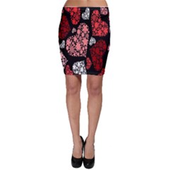 Floral Flower Heart Valentine Bodycon Skirt by Mariart