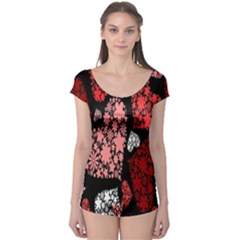 Floral Flower Heart Valentine Boyleg Leotard 