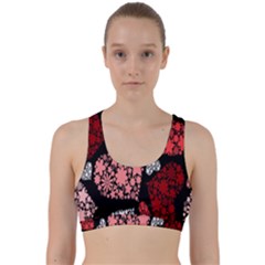 Floral Flower Heart Valentine Back Weave Sports Bra