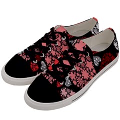 Floral Flower Heart Valentine Men s Low Top Canvas Sneakers by Mariart