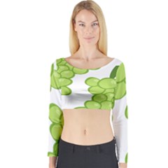 Fruit Green Grape Long Sleeve Crop Top by Mariart