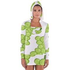 Fruit Green Grape Long Sleeve Hooded T-shirt by Mariart