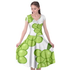 Fruit Green Grape Cap Sleeve Wrap Front Dress by Mariart