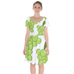 Fruit Green Grape Short Sleeve Bardot Dress by Mariart