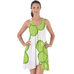 Fruit Green Grape Show Some Back Chiffon Dress