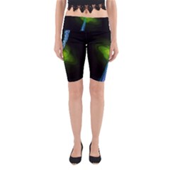 Gas Yellow Falling Into Black Hole Yoga Cropped Leggings by Mariart