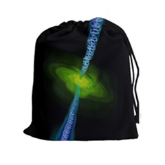 Gas Yellow Falling Into Black Hole Drawstring Pouches (xxl) by Mariart