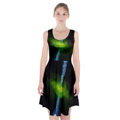 Gas Yellow Falling Into Black Hole Racerback Midi Dress