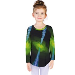 Gas Yellow Falling Into Black Hole Kids  Long Sleeve Tee